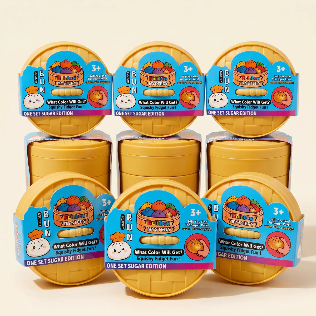 Mystery squishy dumpling 6 pack full set – six sealed blind box steamer baskets, save 33%